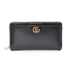 Gucci Ophidia round long wallet exotic leather black